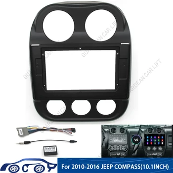 10.1 Palcový Auto Rádio Obložení Pro Jeep Compass, Patriot 2010-2016 Stereo palubní Desky Rámeček 2 Din GPS, MP5 Android Player Panel Trim