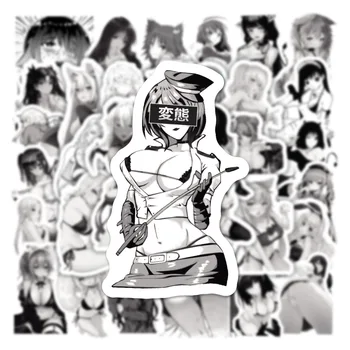 10/50/100KS Sexy Dívky Hentai Nálepka Černé Bílé Anime Karikatura Obtisky Graffiti Skateboard Telefon, Auto Waifu Nálepka Hračka pro Dospělé