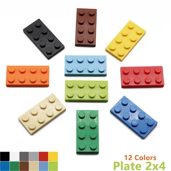 10 KS DIY Stavební Bloky Tenké Postavy Cihly 2x4Dots Vzdělávací Kreativní Velikost Kompatibilní S 3020 Plastové Hračky pro Děti