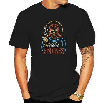 100% Bavlna Holy Smokes Vtipné Ježíš Křesťan, Následovník Krista Bůh Milenec Pánské Novinka T-Shirt Ženy Ležérní Streetwear Soft Tee