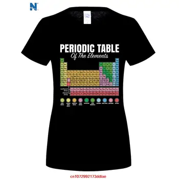 100% Bavlna O-krk tištěné T-shirt Periodická Tabulka Elewoments Tričko Věda Geek, pro ženy