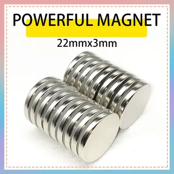 100KS 22x3mm List Neodymový Magnet 22mm x 3mm Silný Kolo NdFeB Magnety 22*3mm Vzácných Zemin Magnetické Kotouče