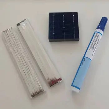 100ks Monokrystalické Solární buňky 52mm x 52mm Dvojité Boční Třída Vysoká Účinnost Pro DIY Solární panel + Dost Tabbing drát