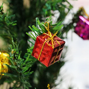 12ks/Balení Mini Dárkové Krabice Vánoční Strom Dekorace Ozdoby Visí Adornos De Navidad Velkoobchod Nový Rok, Výzdoba