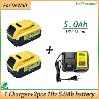 18V 5Ah 6Ah Lithiová Baterie pro DeWalt Nářadí DCB184 DCB200 dobíjecí elektrický nástroj nastavit 20v 5000mah Baterie+nabíječka