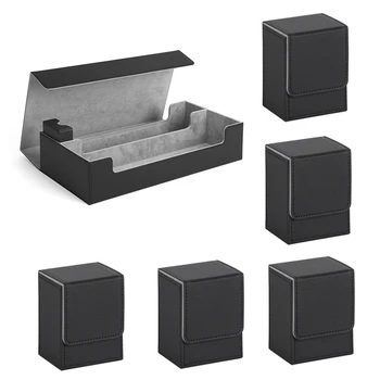 1Set Magnetické Karty Úložný Box Top Side-Načítání Palubě Případě Herní Karty, Krabice, černá Černá