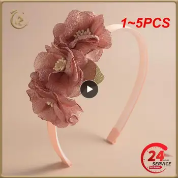 1~5KS Nové Ručně vyráběné Květinové Čelenky Roztomilé Pearl Peří Svatební Korunní Princezna Dance Party Čepice Módní Obruč