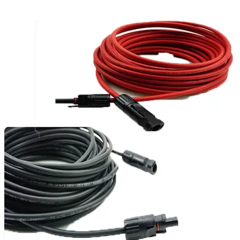 2 ks/lot SOLÁRNÍ kabel drát Měděný Rozšíření Černá+červená 4mm2 Kabel 12AWG s Samec a Samice Konektor Kabelového svazku
