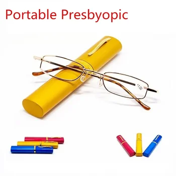 2021Unisex Brýle na Čtení s Pen Trubice Případě Jarní Závěs Brýle Přenosné Presbyopickém Brýle Vision Care Okulary