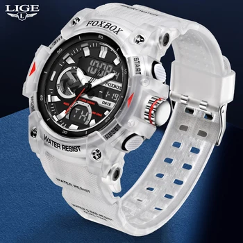2023 LIGE Značka Pánské Hodinky, Silikonový Pásek Chronograf Digitální Quartz Náramkové hodinky Pro muže Módní Světelný Vodotěsné Hodiny