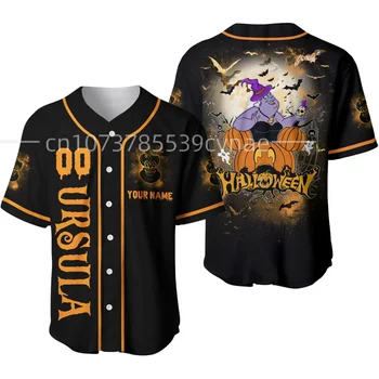 2023 Nové Halloween Shirt Ursula Baseball Jersey 3D Tištěné Mesh Ležérní Zdarma Vlastní Jméno Pánské a Dámské Top