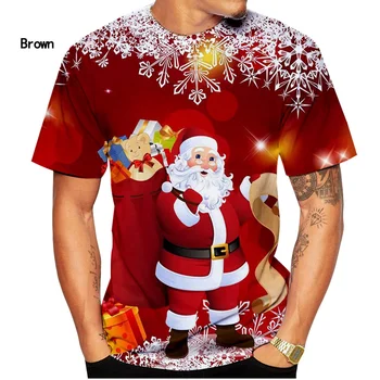 2023 Nové Módní Santa Clause Mužů a Žen je Zábavné tričko, Kolem Krku Ulici Velké T-shirt