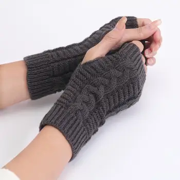 2023 Podzim zimní pánské a dámské krátké stylu 8 obrázek twist módní rukavice pletené vlněné teplé prstové rukavice