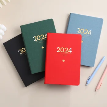 2024 Nový Notebook A5 Angličtina Notebook 154 Listů/308 Stran Agendy Kniha 365 Denní Plánovač, Zápisník,Kancelář Studie Papírnictví Denní