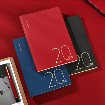2024 Plánovač Agendy Knihu Luxusní A5 Kalendář Notebook Jednoduchý Týdenní Deník, Poznámkový Blok, Student Staionary Školní Potřeby