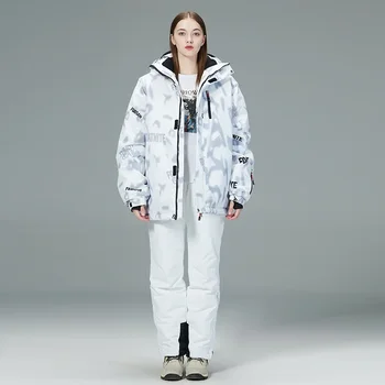 2024 Zimní Teplé Dámské Lyžařské Oděvy Venkovní Sportovní Muži Snowboard Sety Hory Větruodolný Ženské Lyžování Kostýmy Jakcet Kalhoty Oblečení