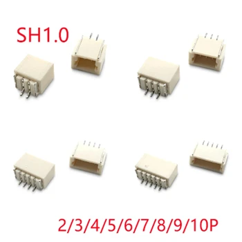 20KS/Lot SH1.0 Horizontální Patch Pin Záhlaví 1.0 mm 2/3/4/5/6/8/9/10P Bydlení Zásuvka Konektor