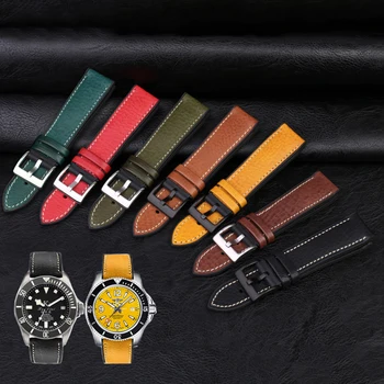20mm 22mm italské Kůže + Silikonový Spodní Watchband Pro Omega Popruh Hamilton Tudor Breitling Gumové Hodinky Vodotěsné Náramek