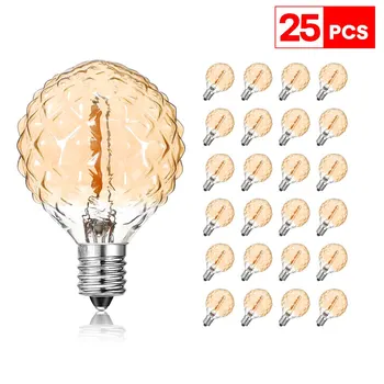 25PCS Vintage Ananas LED Žárovky Žárovky E12 G40 Dekorativní LED Žárovky Ulici Věnec Venkovní Náhradní Žárovky