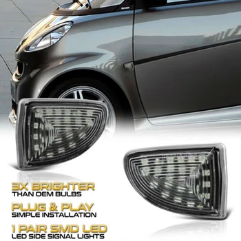 2KS Dynamické směrové boční světlo značení světla pro Mercedes Smart Fortwo W451 2007 2008 2009 2010 2011 2012 2013 2014 2015