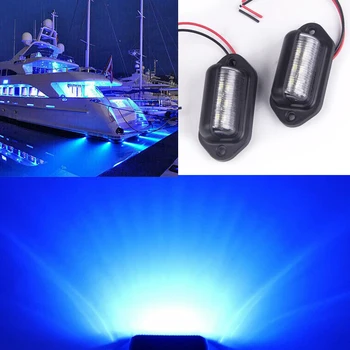 2ks Modré spz LED Dveře Zdvořilost Světla, Vodotěsné Palubě Zádi Příčka Lampa pro Motocykl, Člun Car truck trailer 12V-24V