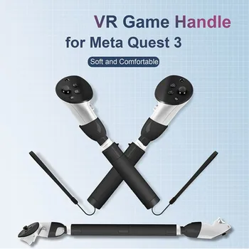 2ks VR Golfové Herní Ovladač Prodlužovací Rukojeť Golf Stick Gamepad Držák s Šňůrkou pro Meta Quest 3 Příslušenství