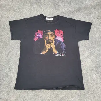 2Pac Tričko Velký Černý Mladý Tupac Shakur 90. let Rap Barevné Grafické Tee dlouhý rukáv