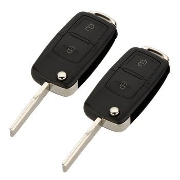 2X 2 Tlačítko Keyless Entry Dálkové Flip Skládací Auto Klíče Fob Shell Pouzdro A Tlačítko Pad Kompatibilní S Golf MK4 Bora