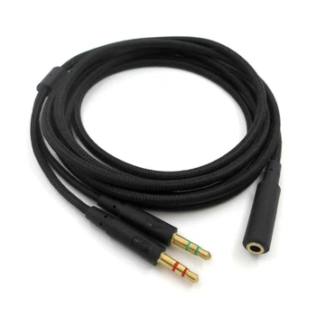 3,5 mm Univerzální 2 v 1 Herní Headset Prodloužit Kabel Kompatibilní pro Sluchátka HyperX Cloud II/pro