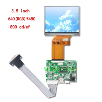 3.5 Palcový IPS LCD Displej, rozlišení 640 x 480 Pixelů 800 1500 Hnidy Vysoký Jas Obrazovky VGA, AV Disk Deska Čitelný na Slunci Viditelné Venkovní