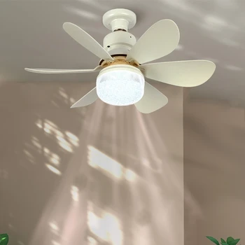 30W Stropní Ventilátor E27 S Led Světlem A Dálkovým ovládáním Chladicí Ventilátor Lampa