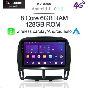 360 Panoramatické Kamery Carplay 6G+128 G Android 11.0 Auto DVD Přehrávač GPS mapy WIFI, Bluetooth, 5.0 RDS Rádio Pro Lexus LS430 2003-2006