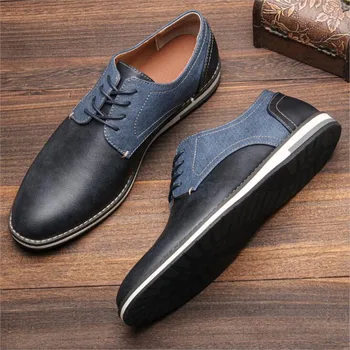 39~49 ležérní boty muži módní pohodlné značkové kožené boty muži M1044