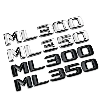 3D ABS Černé Auto Zadní Kufr Odznak, Nálepka Znak ML 300 320 350 400 500 Logo Pro Mercedes ML300 ML350 W166 W163 W164 Příslušenství