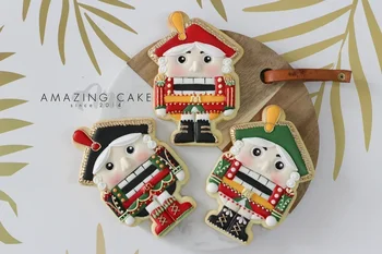 3D DIY Louskáček Cookie Fréza Vánoční Pekárna Louskáček Námrazy Cookie Plísně Dort Dekorace Dezert Pečivo Pečení Formy