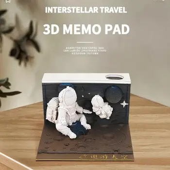 3D Memo Pad Cestování vesmírem Kreativní DIY Poznámky, Poznámkový blok, Ozdoby Domácí Stolní Dekorace Řemesla Studentské Kanceláři Dárky Carving B7A0
