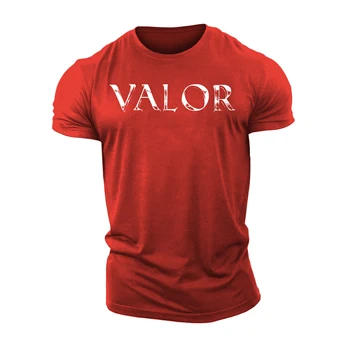 3D Tisk Valor Gym Fitness T-Shirt, Vysoce Kvalitní Bavlněné Ležérní Módní Pánské Krátký Rukáv Top Svalové Chlap Tvrďák T-Shirt