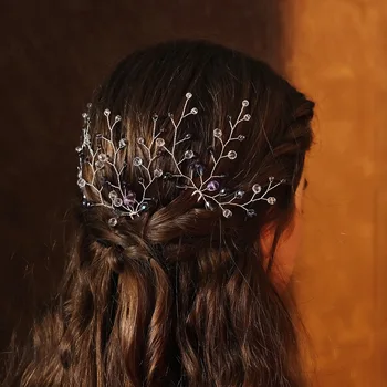 3ks Nevěsta Sponky do vlasů Svatební Vlasy Příslušenství Módní Crystal ve tvaru Slitiny Vlasy Hole Vidličky Banket Dívek Korun Noiva Šperky