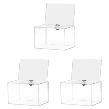 3X Akryl Darování Box - Box Pro Hlasování, Charitativní, Ankety, Průzkumy, Loterie, Soutěže, Rady, Tipy, Recenze