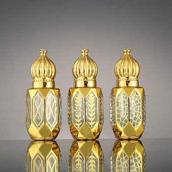 4 Styl 6ml Luxusní Zlaté flakony Plnitelné Skleněné Roll-on Esenciální Olej Láhev s Prázdný Kosmetika Vzorek Zkušební Nádoby
