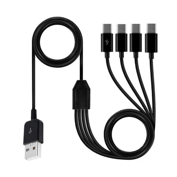 4 v 1 Multi Nabíjecí Kabel USB na 4x Typ C Splitter Data Sync USB C Kabel