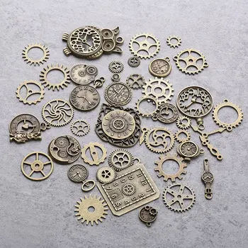 40pcs Náhodné Kovové Slitiny Kouzlo Automat Steam Punk Zařízení DIY náramek, náhrdelník, ručně vyráběné šperky velkoobchod Příslušenství