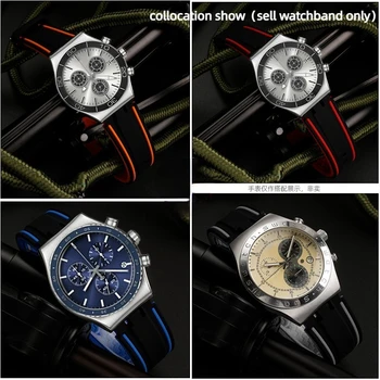 5 barev Pro Swatch gumové hodinky popruh 19mm 20mm 21mm YCS YAS YGS YVS454 451 YVS420 435 Měkké sportovní silikonové watchband muži ženy
