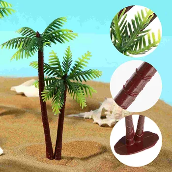 5 Ks Plastové Kokosový Strom Ozdoby Akvária Kokosový Rostliny Palmy Dekory pro Ryby Nádrže Akváriu