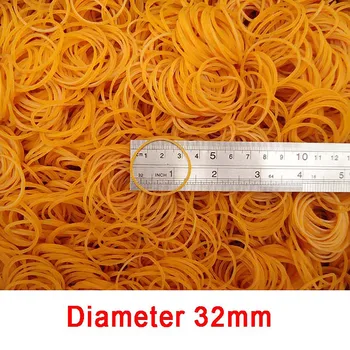 500 g Žluté Kvalitní Elastické gumičky Robustní Elastických Balení Band Loop O Kroužky o Průměru 32 mm Pro Domácí Kancelář Školy