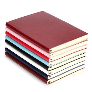 5X 6 Barva Náhodné Měkký Kryt PU Kožené Notebook, Psaní Deníku, 100 Stránek Linkovaný Deník Knihy