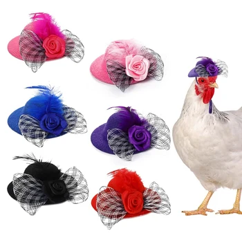6 Ks Kuřecí Klobouky Pro Slepice Fit Kuřecí Oblečení, Kostýmy Pro Kuřata Klobouky Pro Kuřata Malé Klobouky Malé Zvíře Klobouky 7Cm