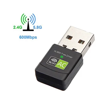 600Mbps, Dual Band 2.4 G/5GHz Zdarma Drive Mini USB WiFi Dongle Adaptér RTL8811 Bezdrátovou Síťovou Kartu Pro Notebook