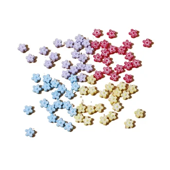 6mm barva natřené bílou akrylovou krásné květinové odděleny korálky DIY šperky náramek, vlasové doplňky, materiál 40pcs