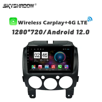 720P Kamera 360 SIM Carplay Auto 8G+256G Android 13.0 Auto DVD Přehrávač GPS mapy WIFI, Bluetooth, 5.0 RDS Rádio Pro MAZDA 2 2007-2012